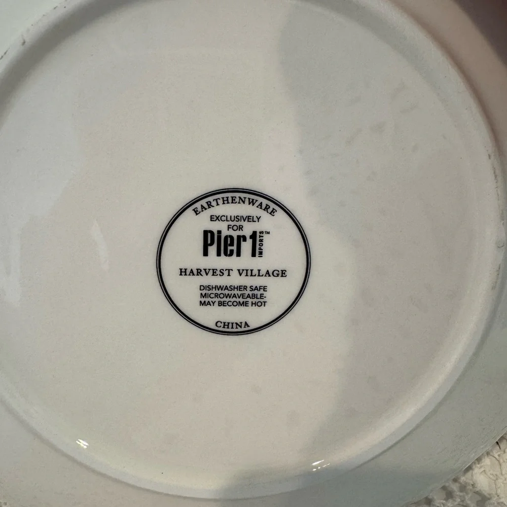 Pier 1 Harvest Village 9” Salad Plates – Set of 4, NIB